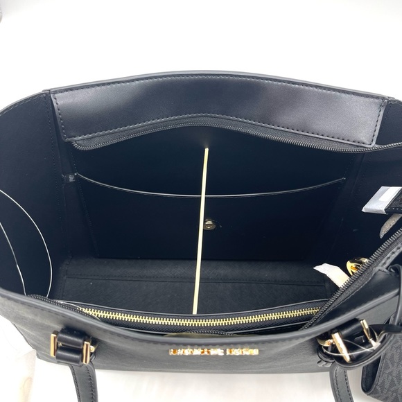 Michael Kors Large Charlotte 3 in 1 Tote Bag Black - Picture 15 of 16